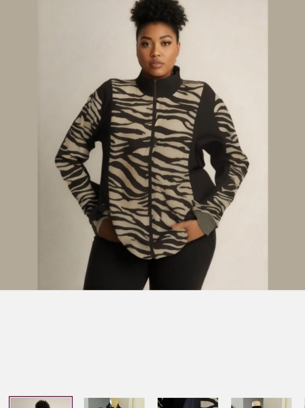Wild Zebra Print Zipp Up Jacket - Make a Bold Statement! - Picture 8 of 8